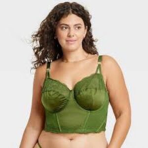 Lace Lingerie Corset - Auden Light Forest Green - Large